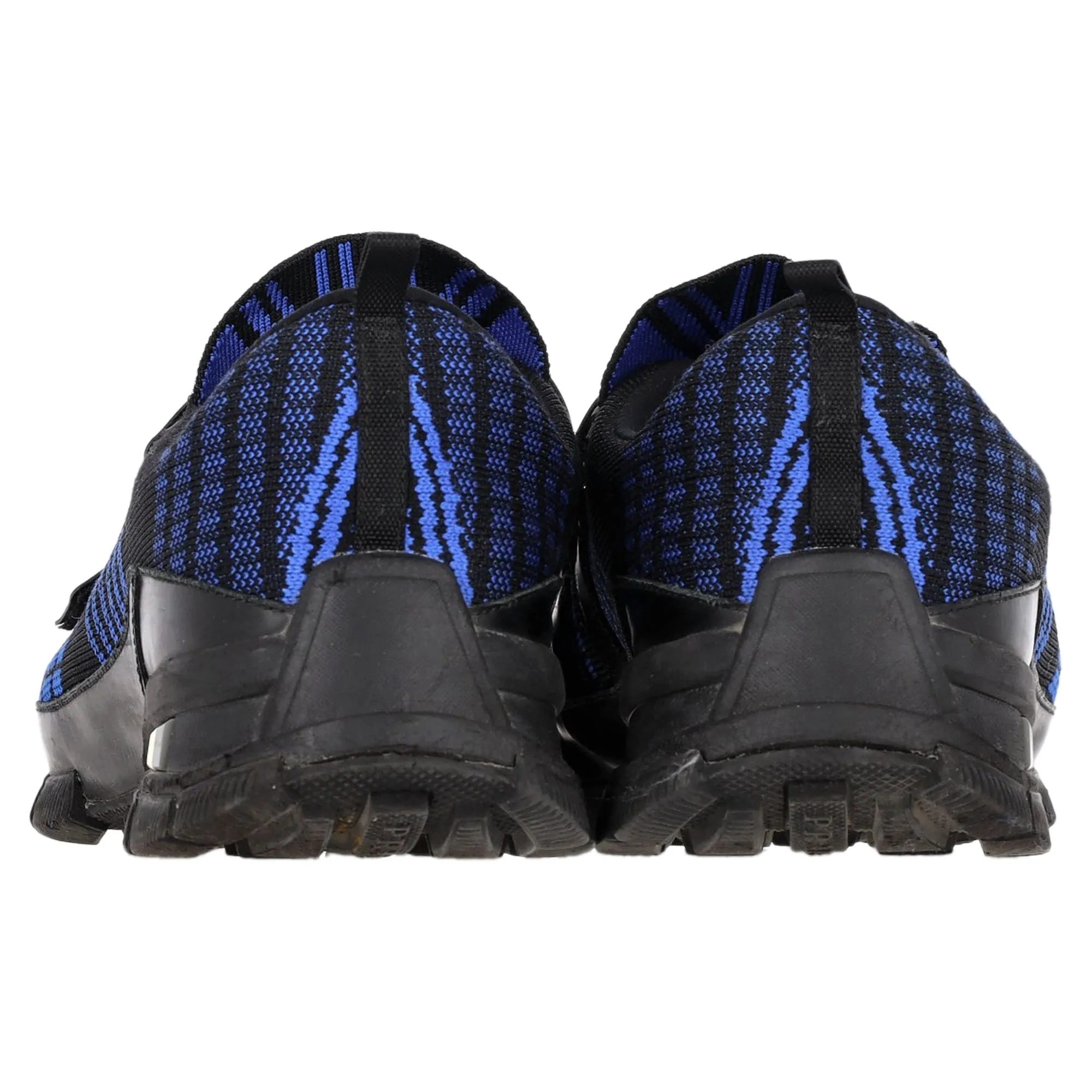 Prada Crossection Velcro Strap Low Top Sneakers in Blue Synthetic