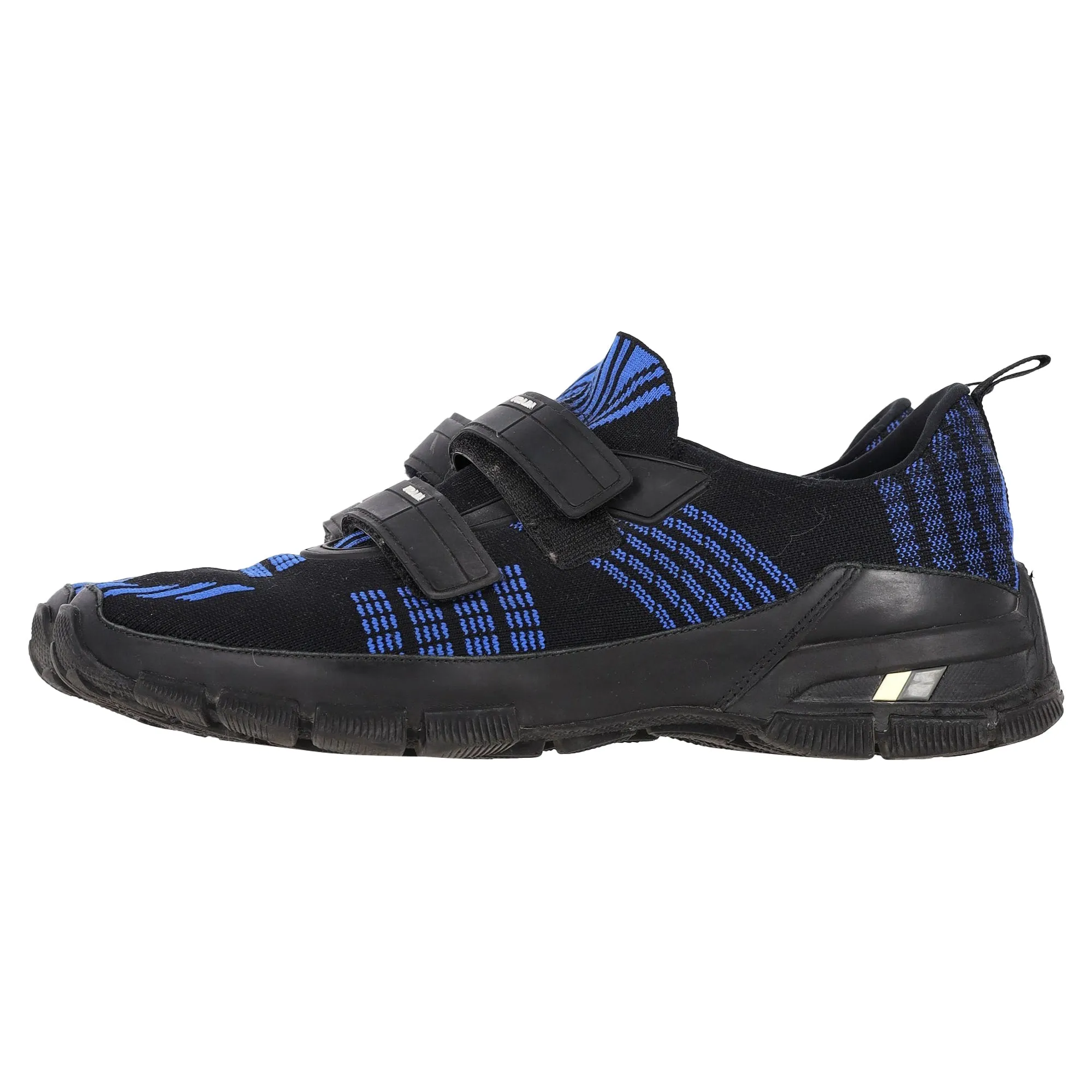 Prada Crossection Velcro Strap Low Top Sneakers in Blue Synthetic