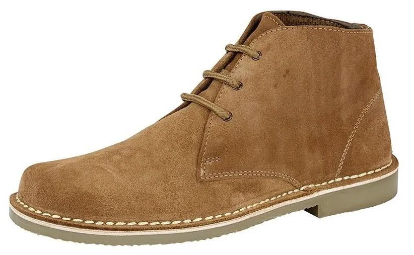 Roamers M378 Sand 3 Eyelets Mens Suede Desert Boots