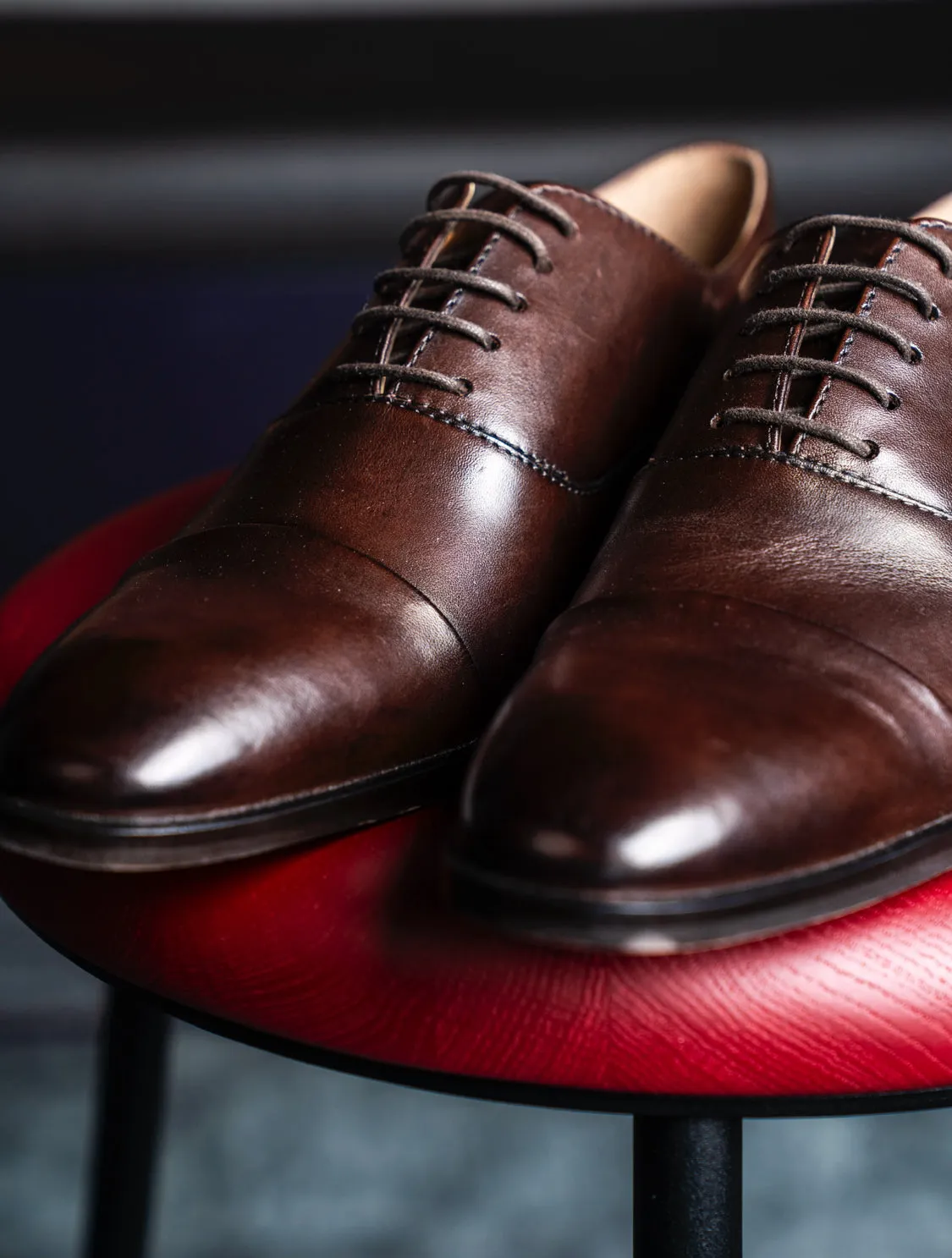 Sloane GARCIA LEATHER OXFORD TOE CAP BROWN
