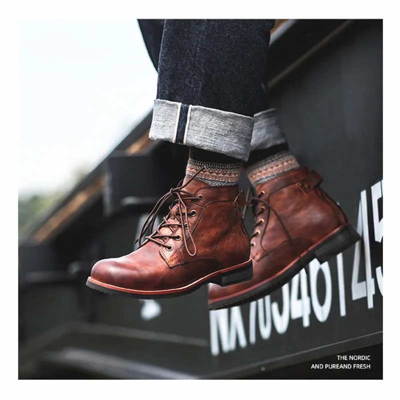 The Thomas Lace Up Leather Ankle Boots