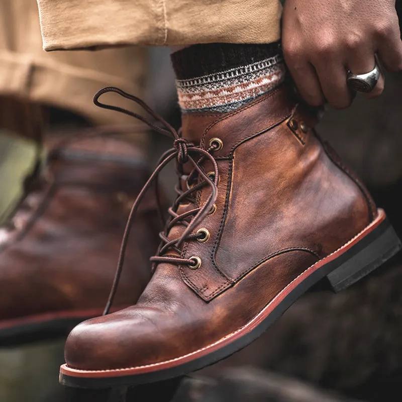 The Thomas Lace Up Leather Ankle Boots