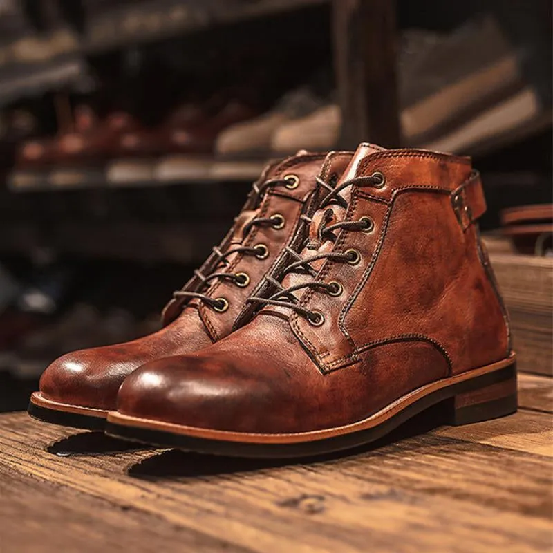 The Thomas Lace Up Leather Ankle Boots