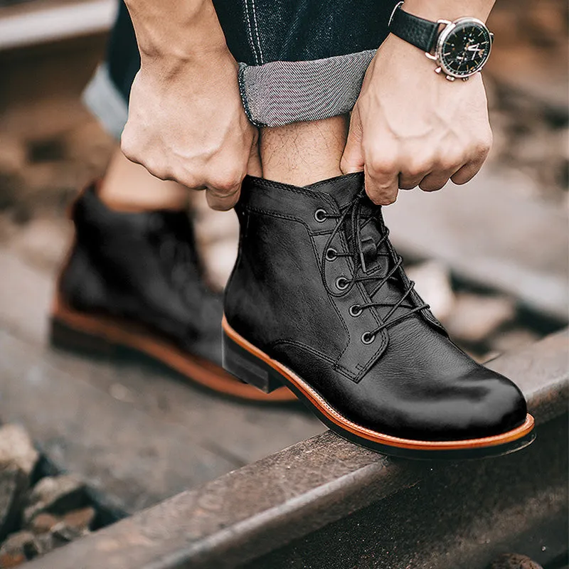 The Thomas Lace Up Leather Ankle Boots