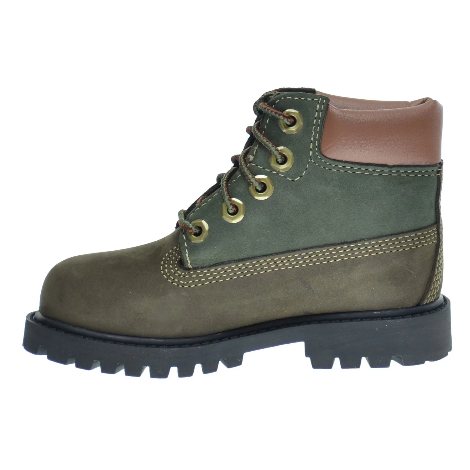 Timberland 6 Inch Premium Waterproof Toddlers/Infants Boots Brown/Green
