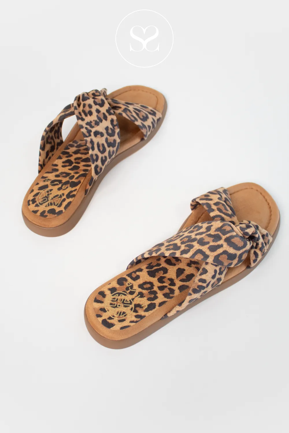 UNISA CAMBY LEOPARD SLIDER SANDALS