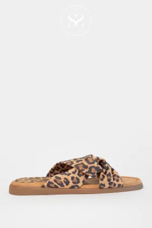 UNISA CAMBY LEOPARD SLIDER SANDALS