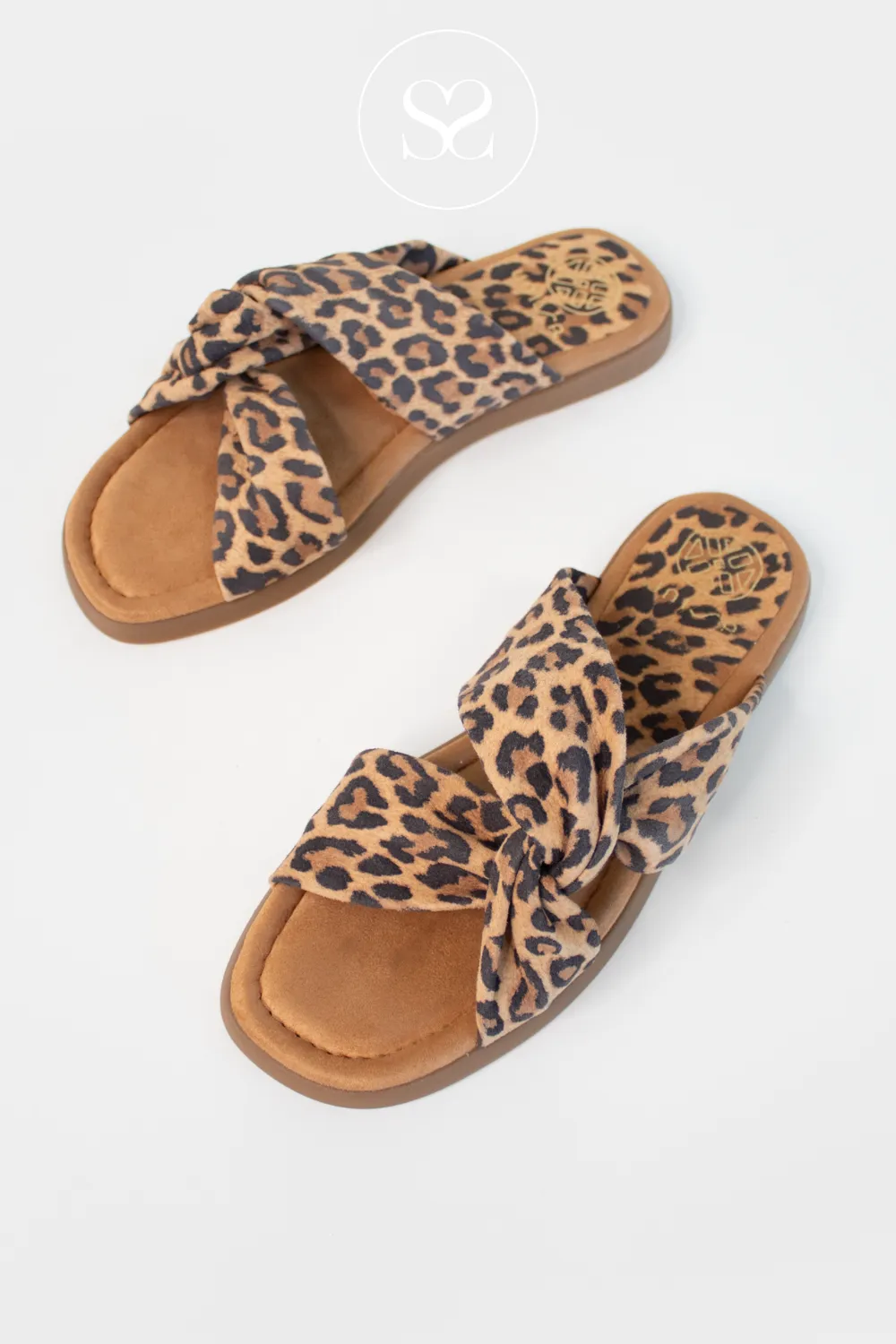 UNISA CAMBY LEOPARD SLIDER SANDALS