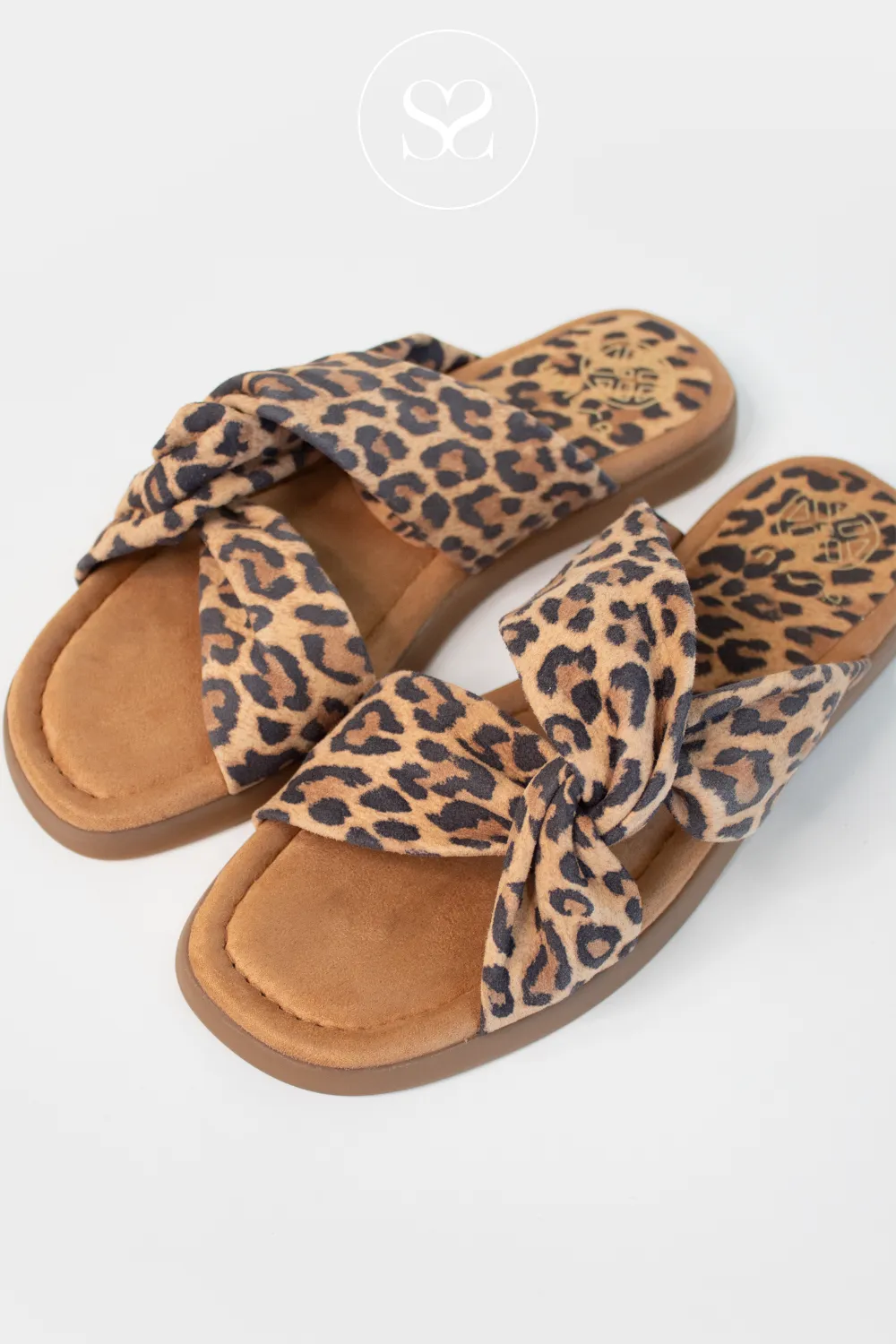 UNISA CAMBY LEOPARD SLIDER SANDALS