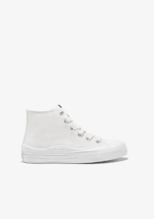 White Canvas High Top Sneakers