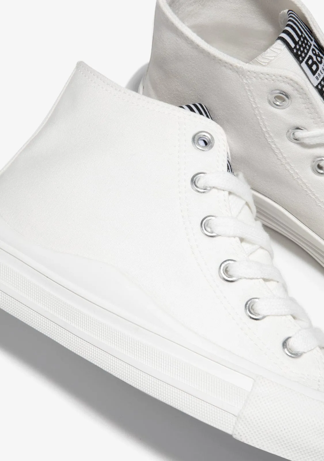 White Canvas High Top Sneakers