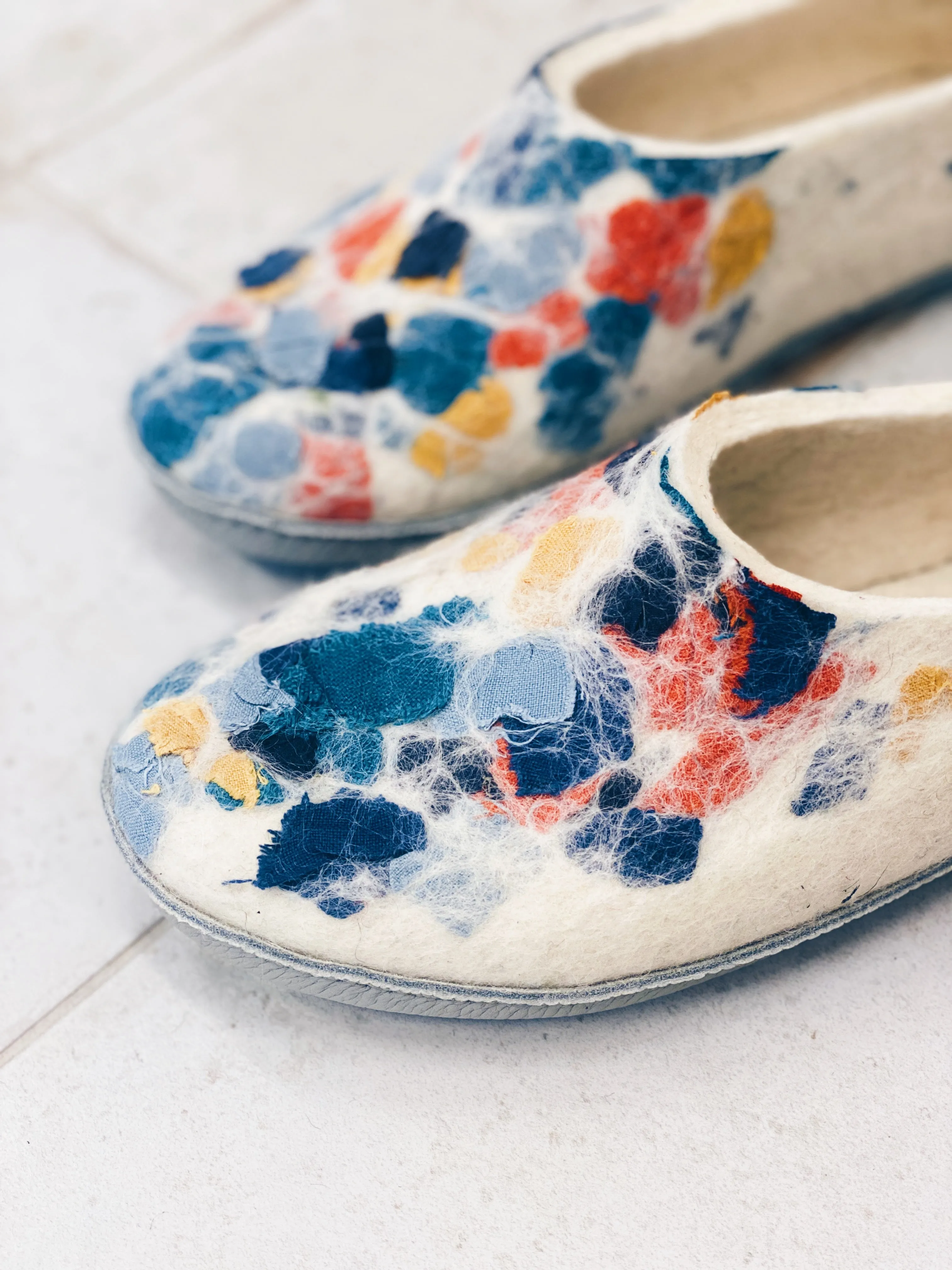 Wool and Linen - house slippers for women