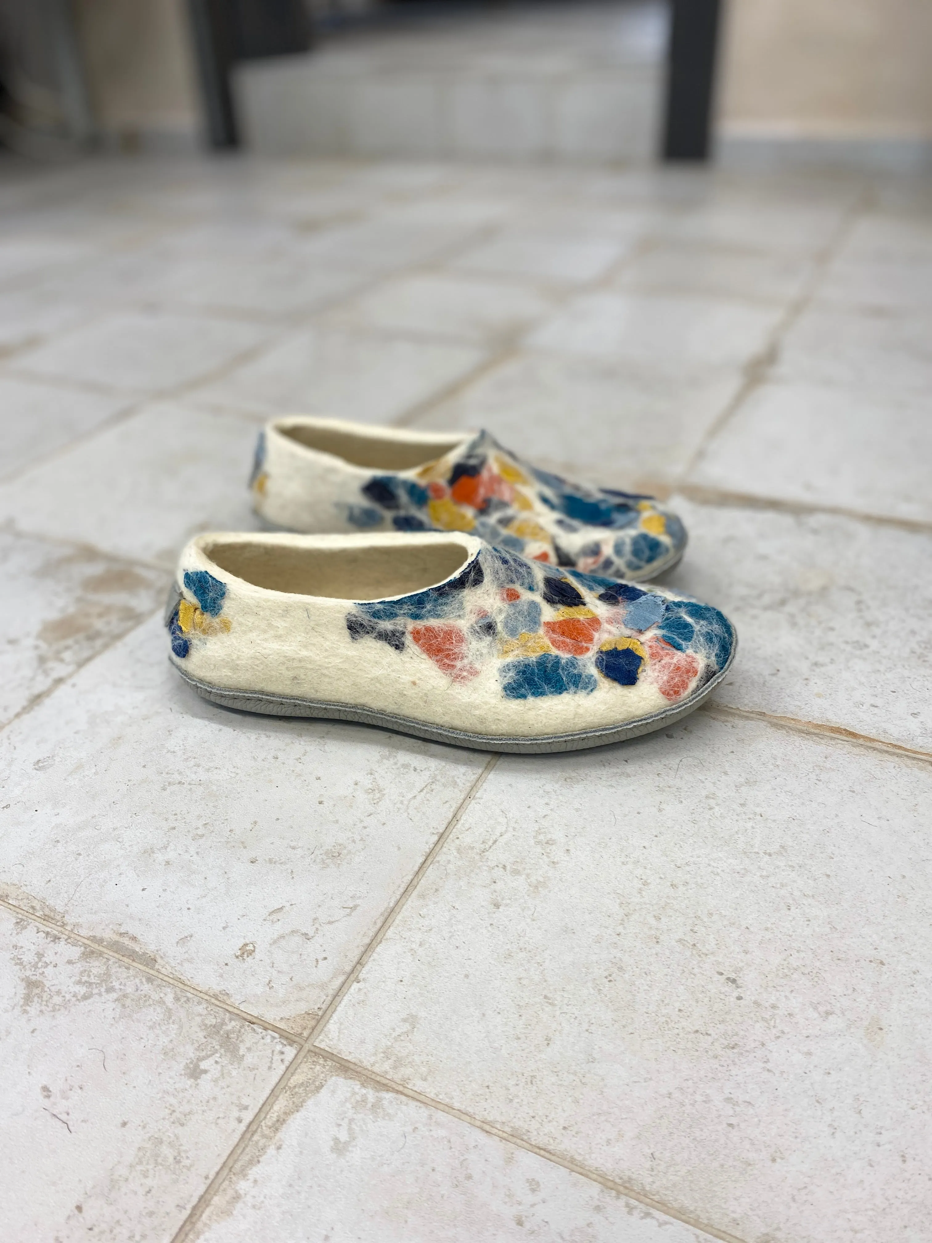 Wool and Linen - house slippers for women